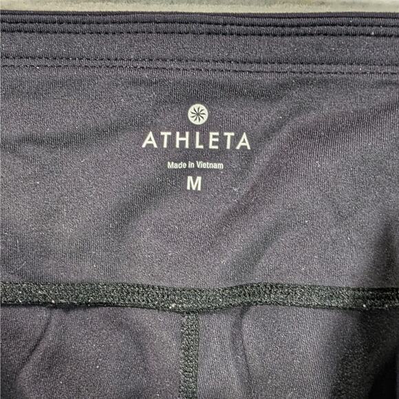 LOT 2 Athleta Replay Reflective Cropped Leggings Running Solid Black Medium - Picture 9 of 9